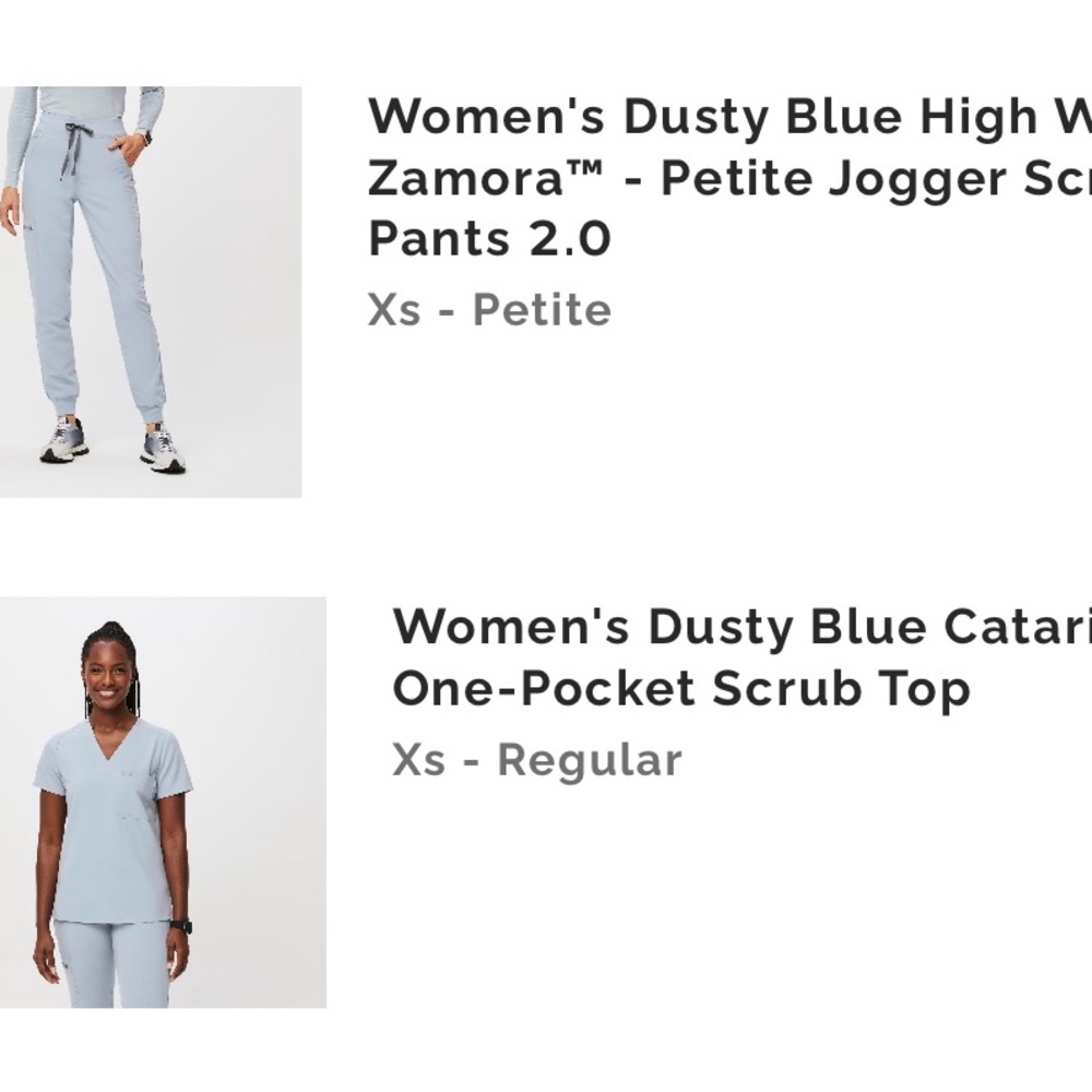 Figs Women's Dusty Blue Zamora Jogger Pants and Catarina Scrub Top
